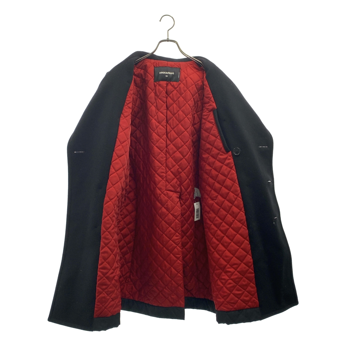 DSQUARED2 / ディースクエアード 異素材 切替 ダブル オーバーコート / キルティング総裏地