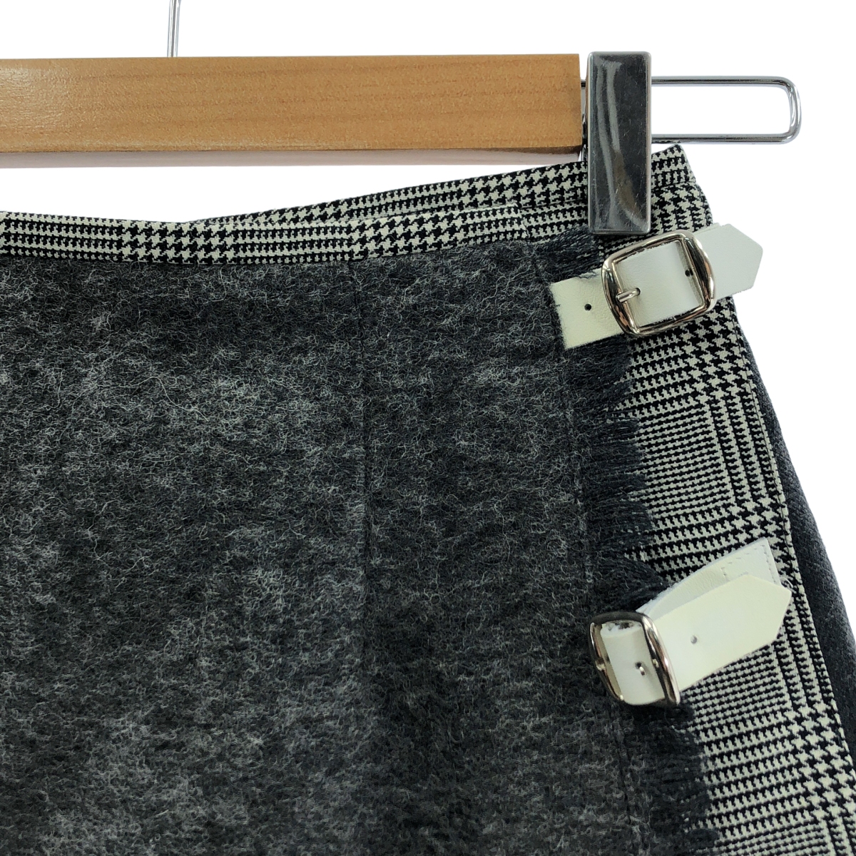 O'NEIL OF DUBLIN / オニールオブダブリン ウール 千鳥格子 プリーツ ラップ スカート