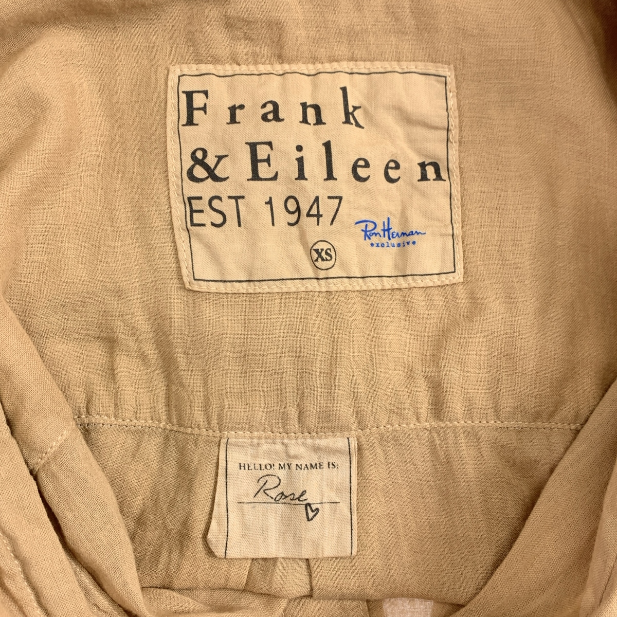 Frank&Eileen / フランクアンドアイリーン × Ron Herman / ロンハーマン コットン レギュラカラー シャツ ブラウス