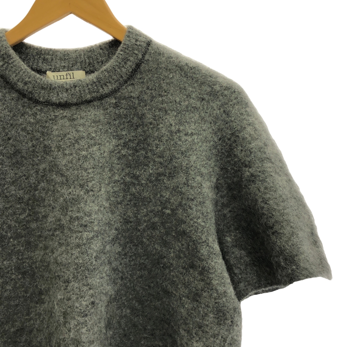 unfil / アンフィル stretch superkid mohair short-sleeve sweater / ストレッチスーパーキッドモヘアショートスリーブセーター