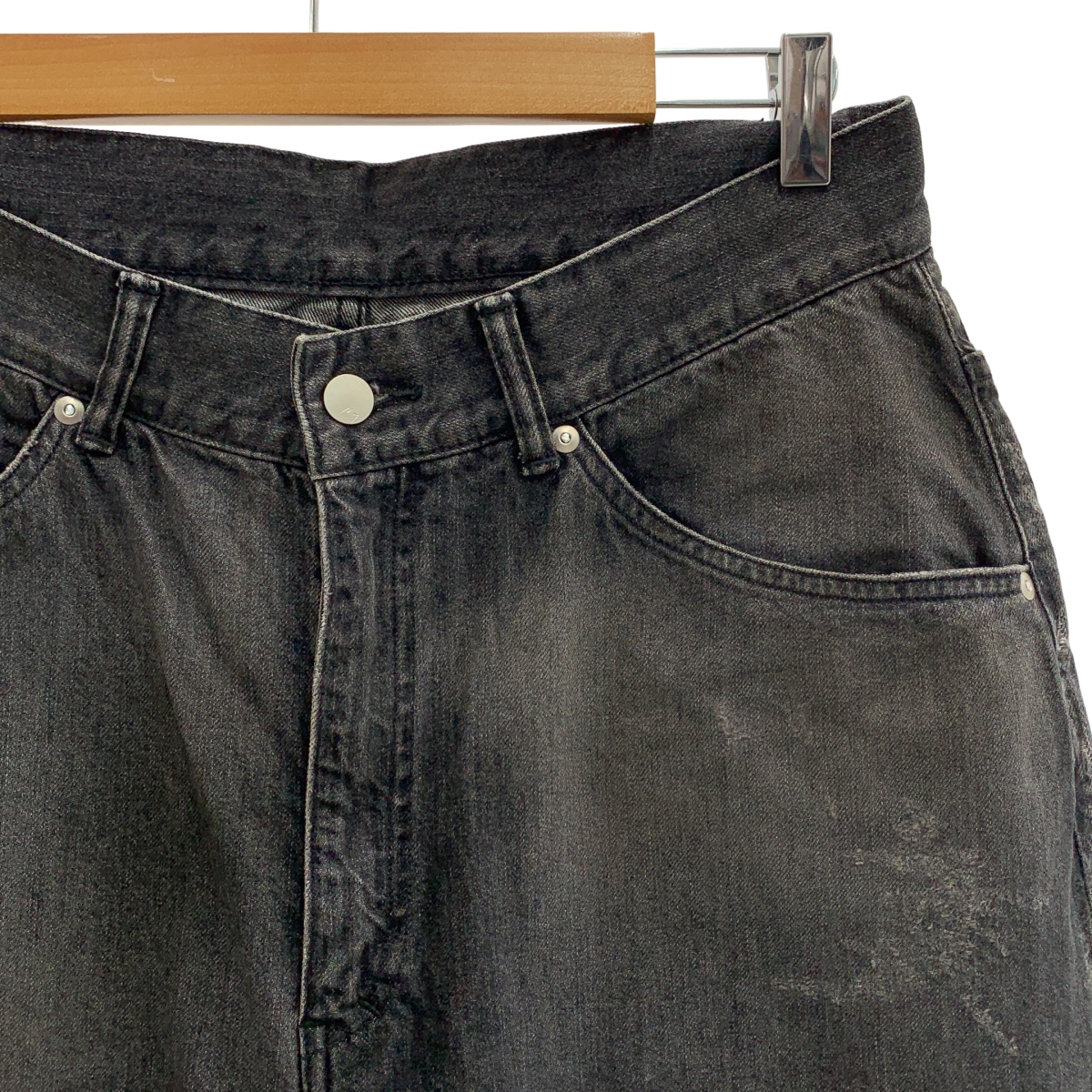 ANCELLM / アンセルム TAPERED 5P DENIM PANTS / ダメージ加工 ブラック デニムパンツ