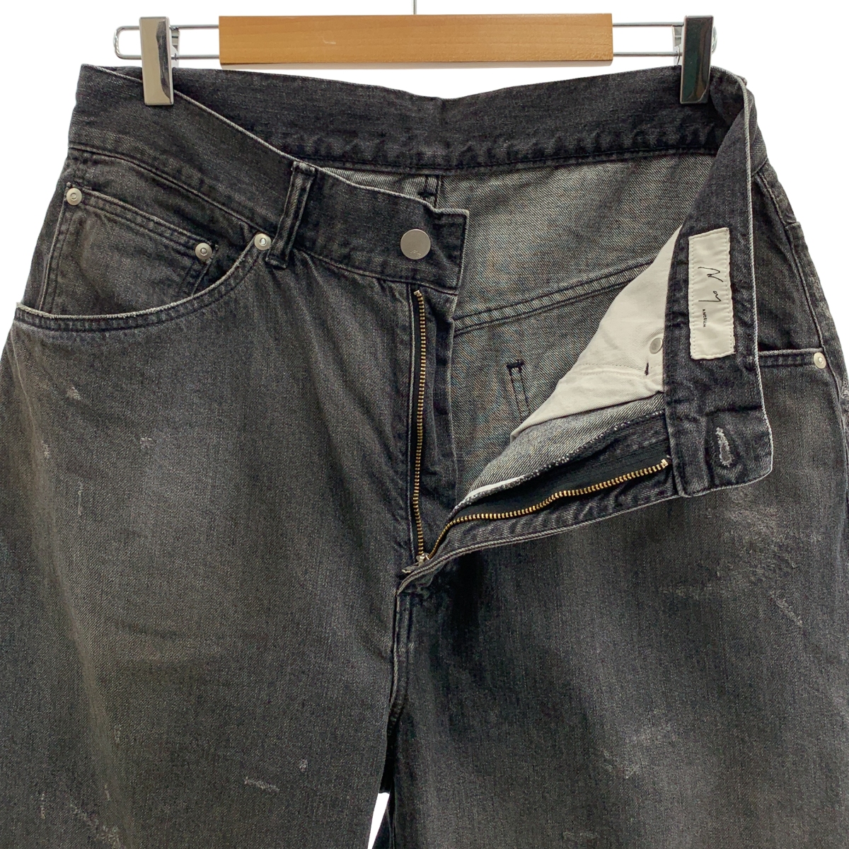 ANCELLM / アンセルム TAPERED 5P DENIM PANTS / ダメージ加工 ブラック デニムパンツ