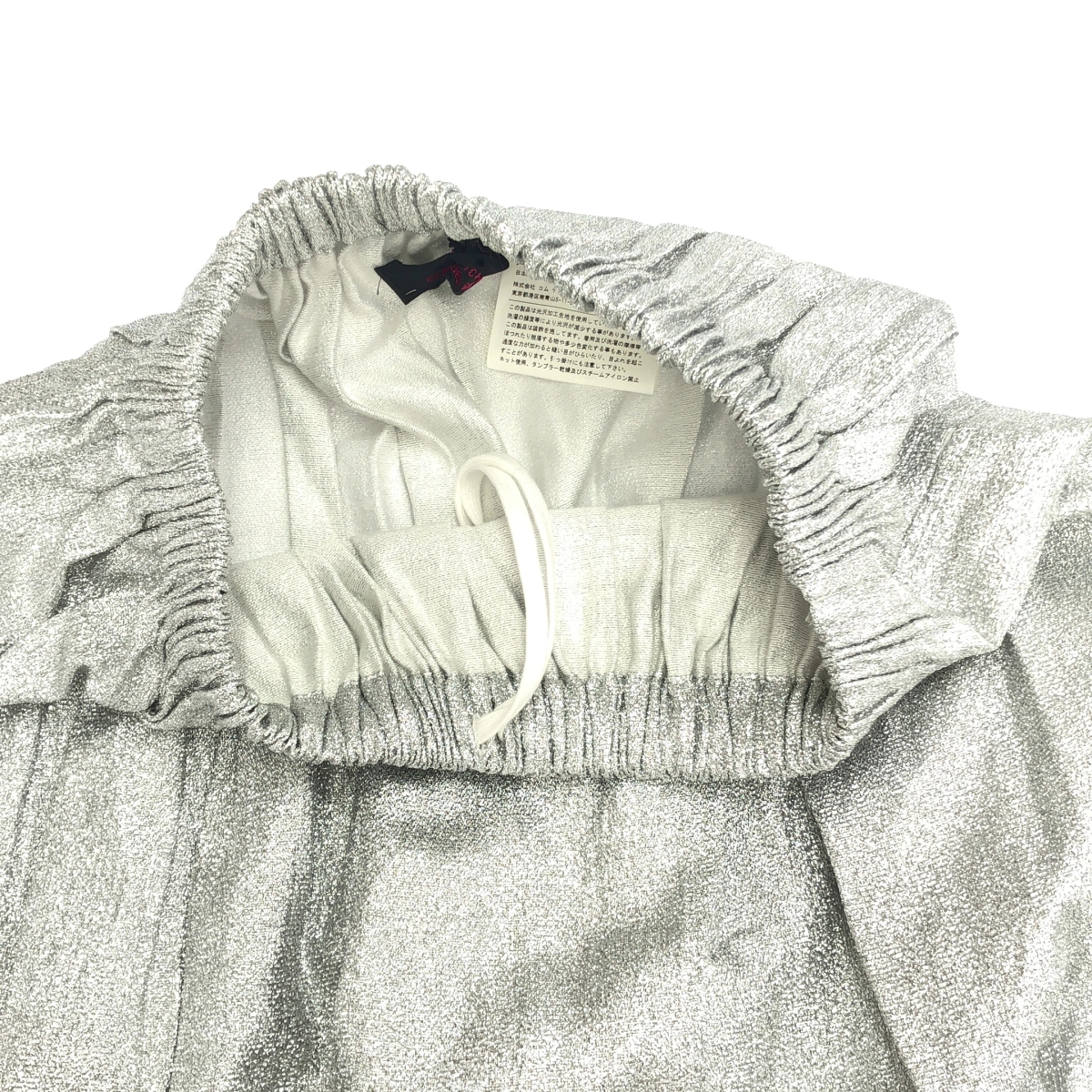 tricot COMME des GARCONS / トリココムデギャルソン ビジュー装飾 光沢加工 ウエストゴム ドローストリング スカート