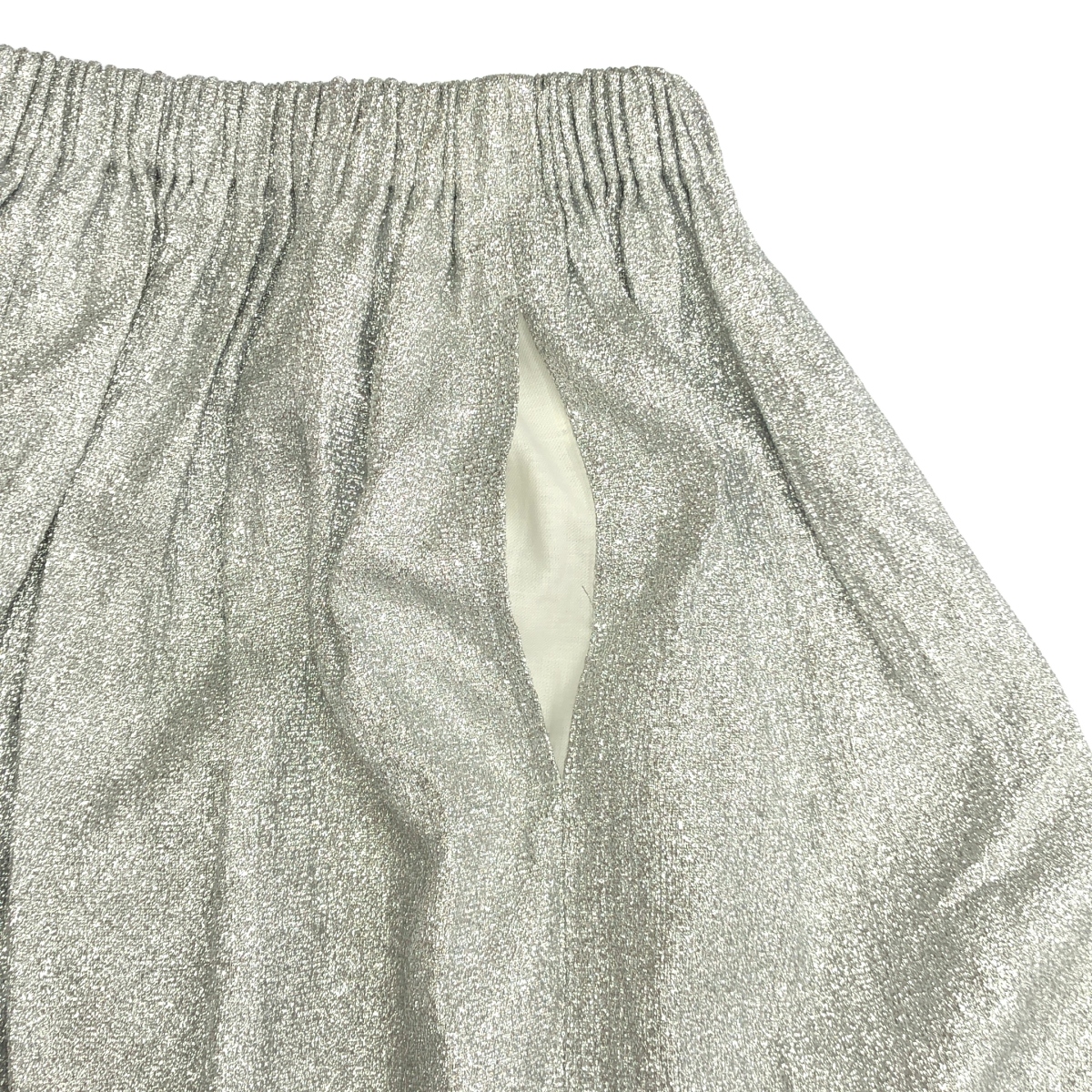 tricot COMME des GARCONS / トリココムデギャルソン ビジュー装飾 光沢加工 ウエストゴム ドローストリング スカート