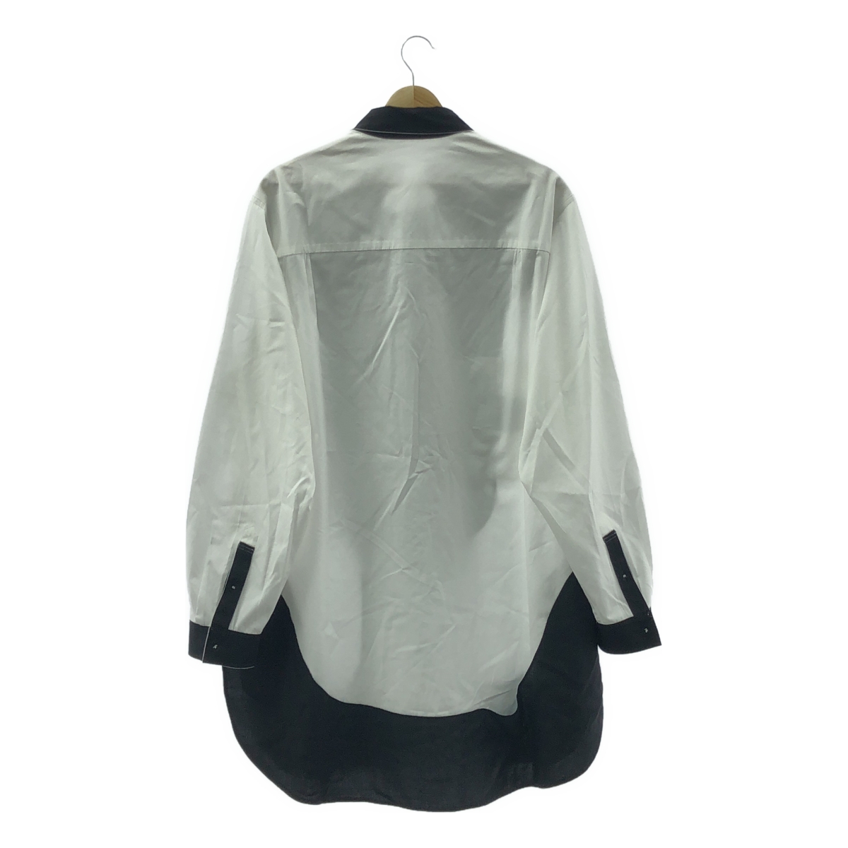YOHJI YAMAMOTO POUR HOMME / ヨウジヤマモトプールオム 白黒使い飾りSTB / リバーシブル オーバー シャツ