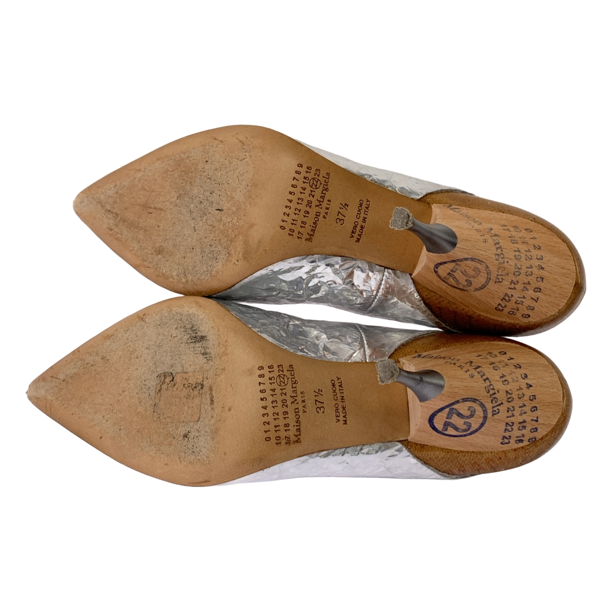 Maison Margiela / メゾンマルジェラ メタリック ウッドヒール パンプス