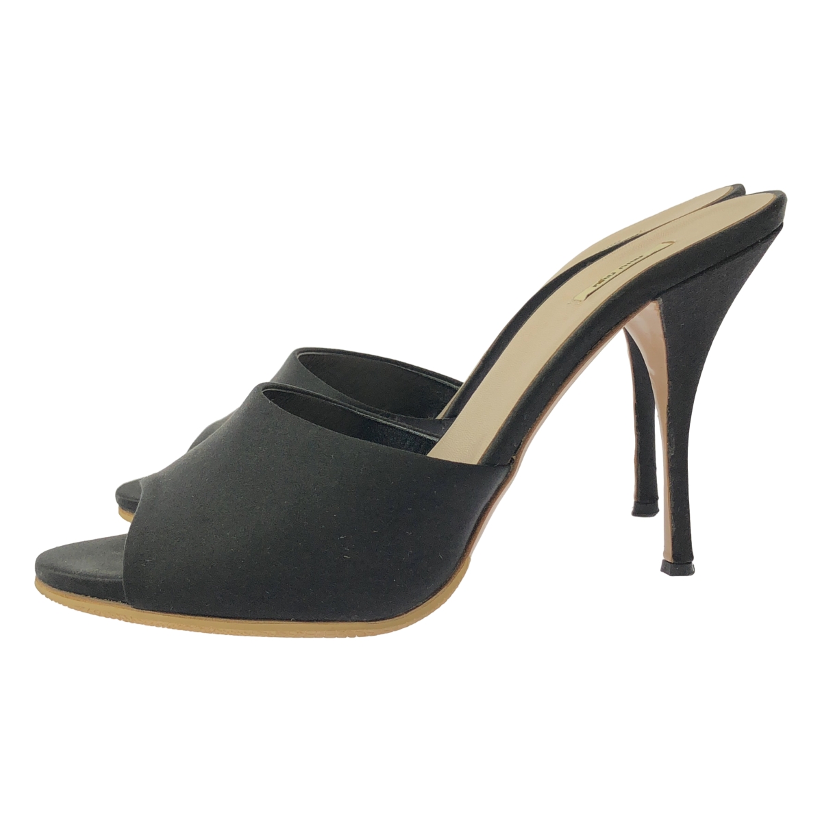 miu miu / ミュウミュウ サテン オープントゥ ヒール パンプス サンダル