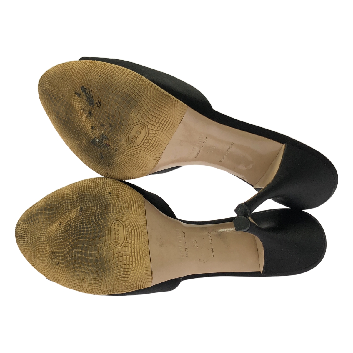 miu miu / ミュウミュウ サテン オープントゥ ヒール パンプス サンダル