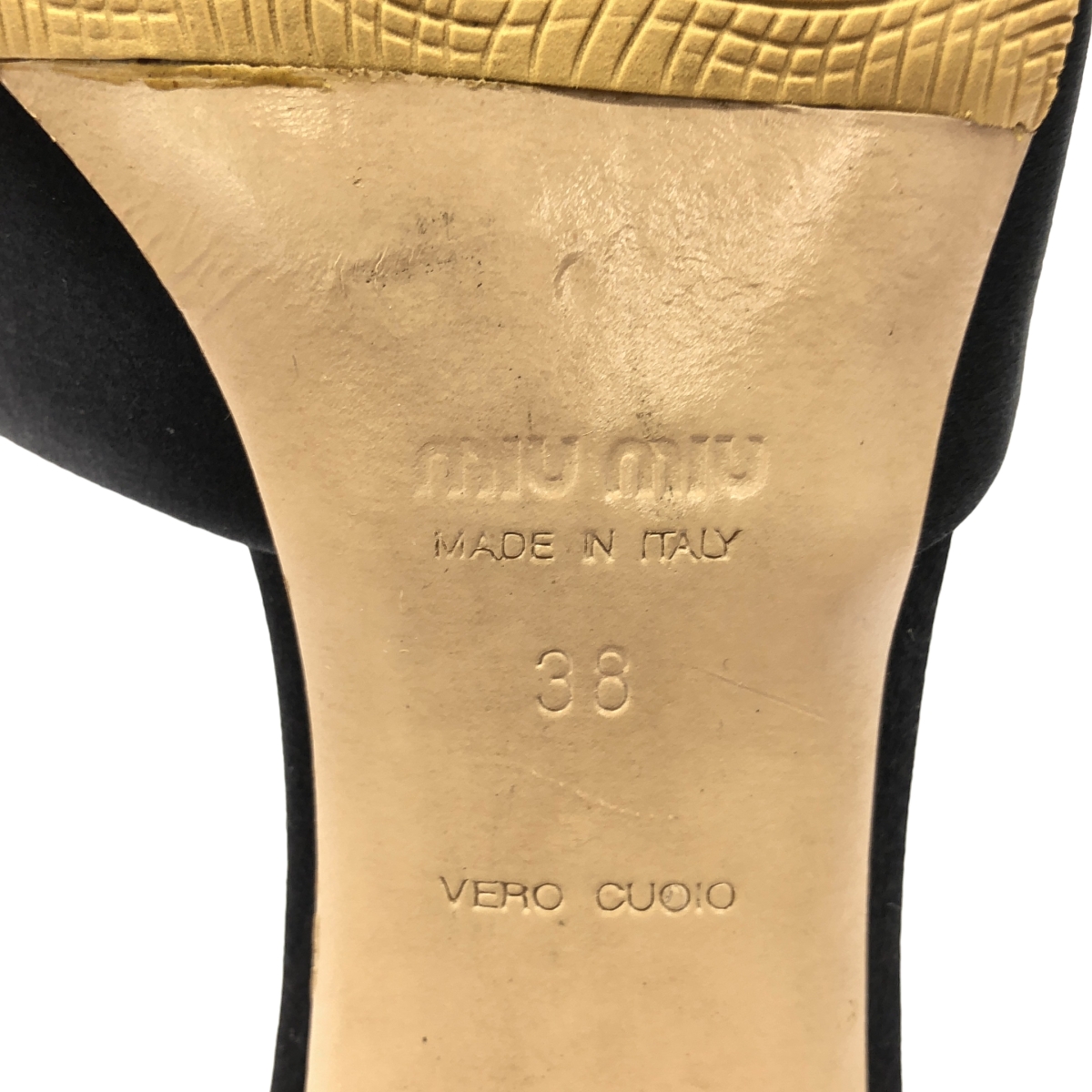 miu miu / ミュウミュウ サテン オープントゥ ヒール パンプス サンダル