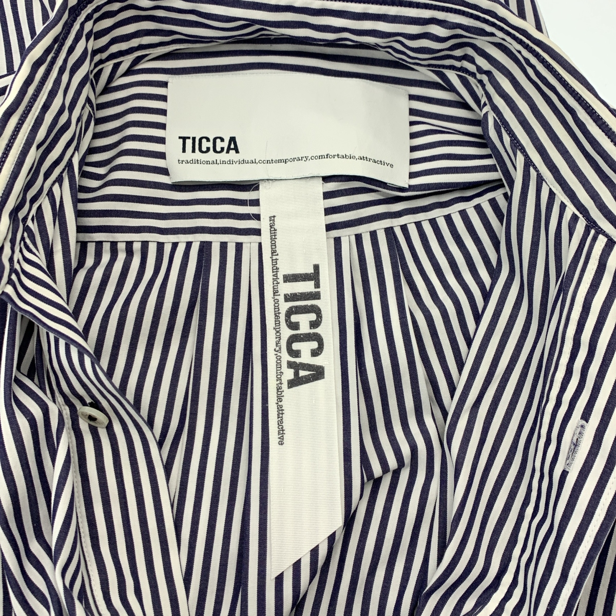 TICCA / ティッカ コットン ストライプ シャツワンピース