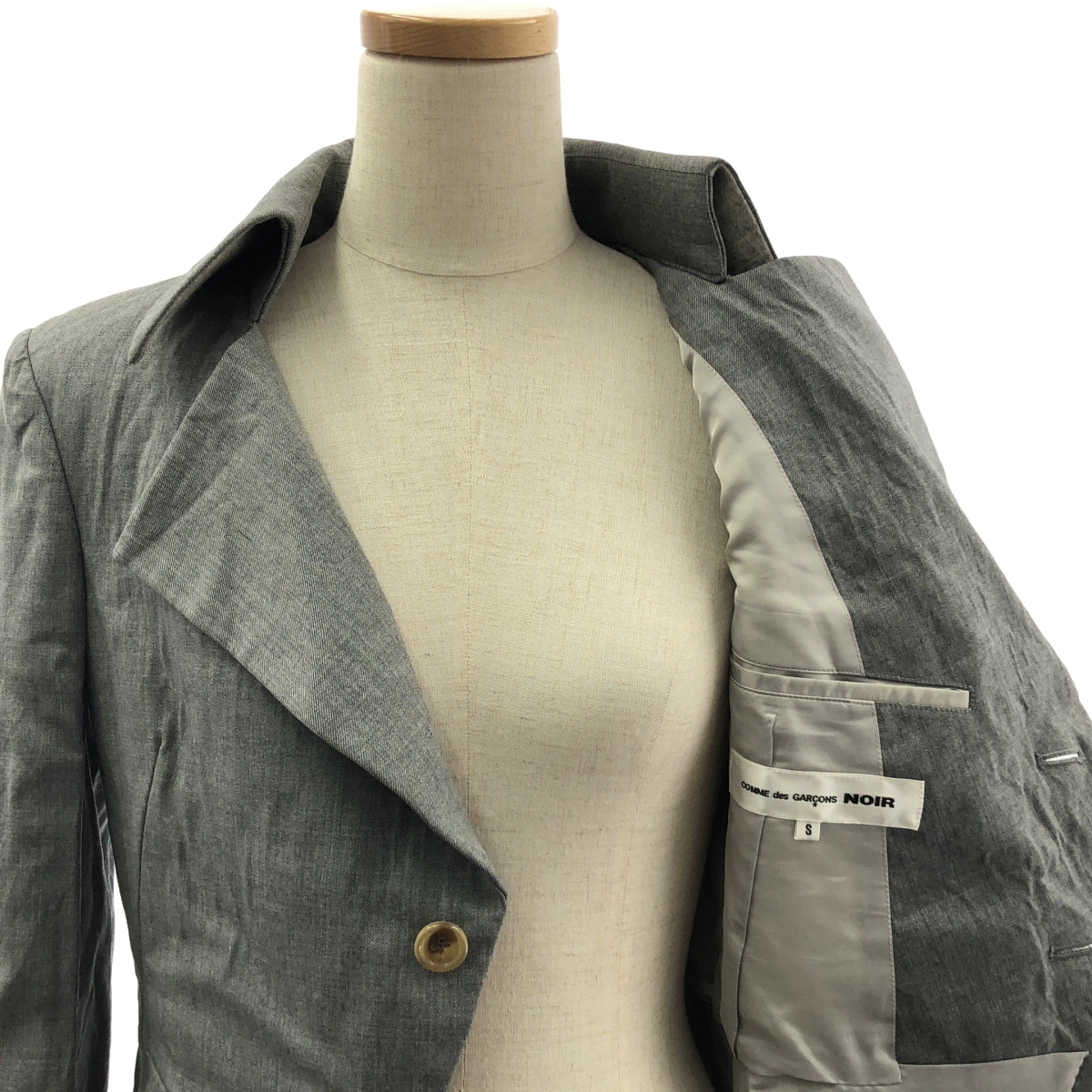 noir kei ninomiya / ノワールケイニノミヤ 変形 燕尾 シングルブレスト ロングジャケット / 総裏地