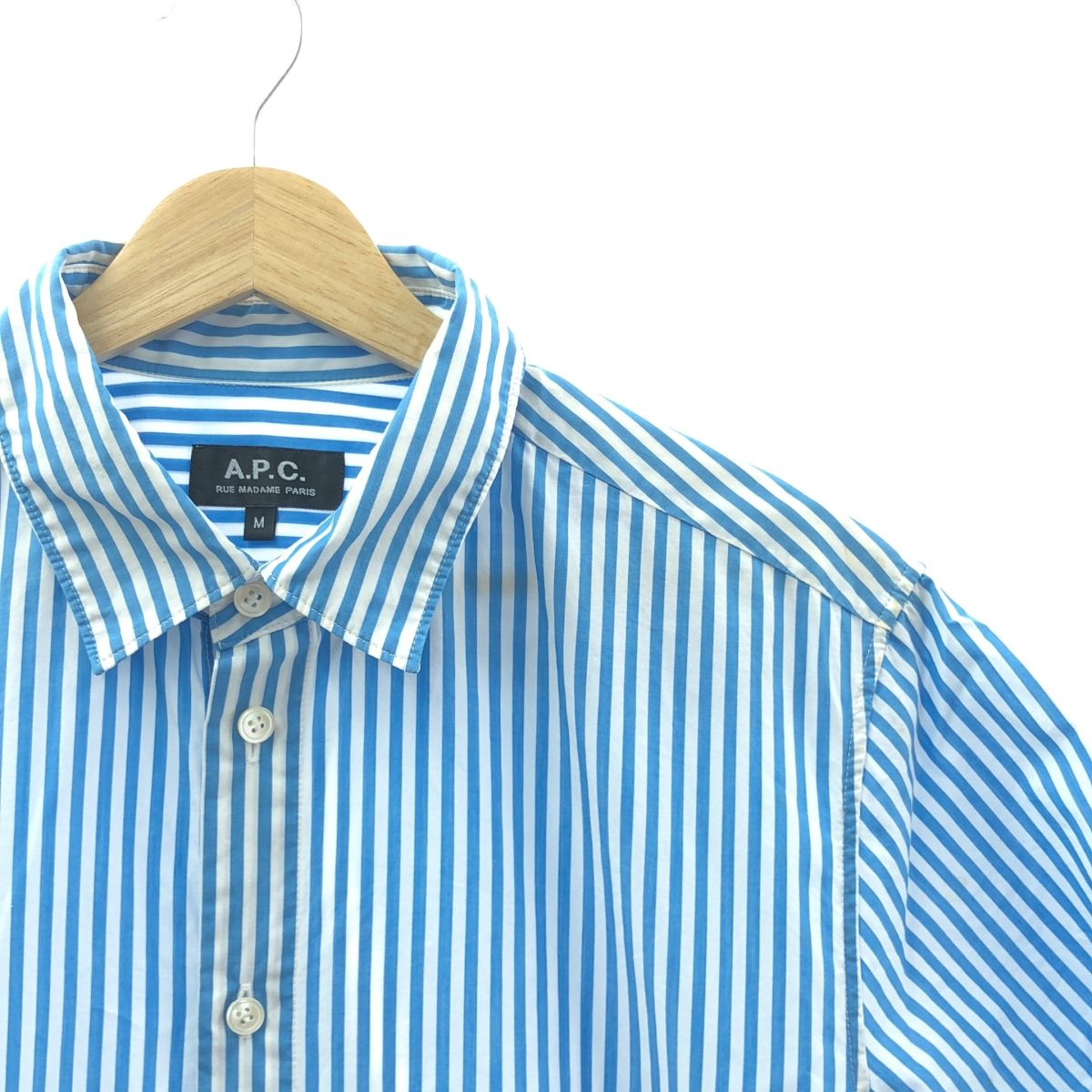 A.P.C. / アーペーセー コットン ストライプ レギュラカラーシャツ