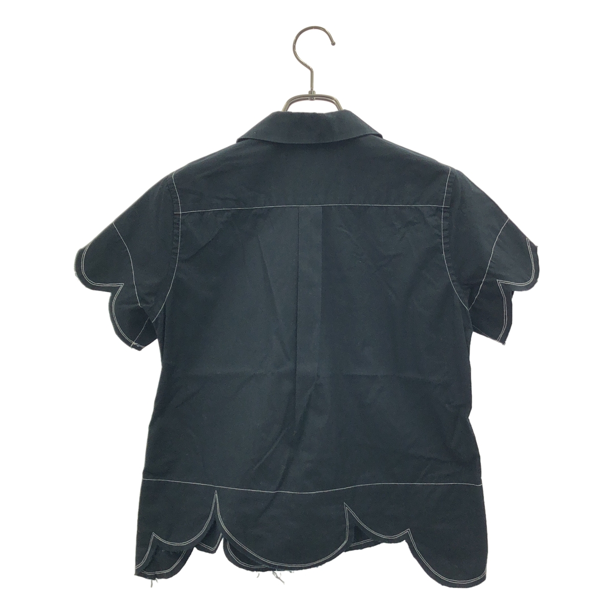 BLACK COMME des GARCONS / ブラックコムデギャルソン 丸襟 カットオフ スカラップ シャツ ブラウス