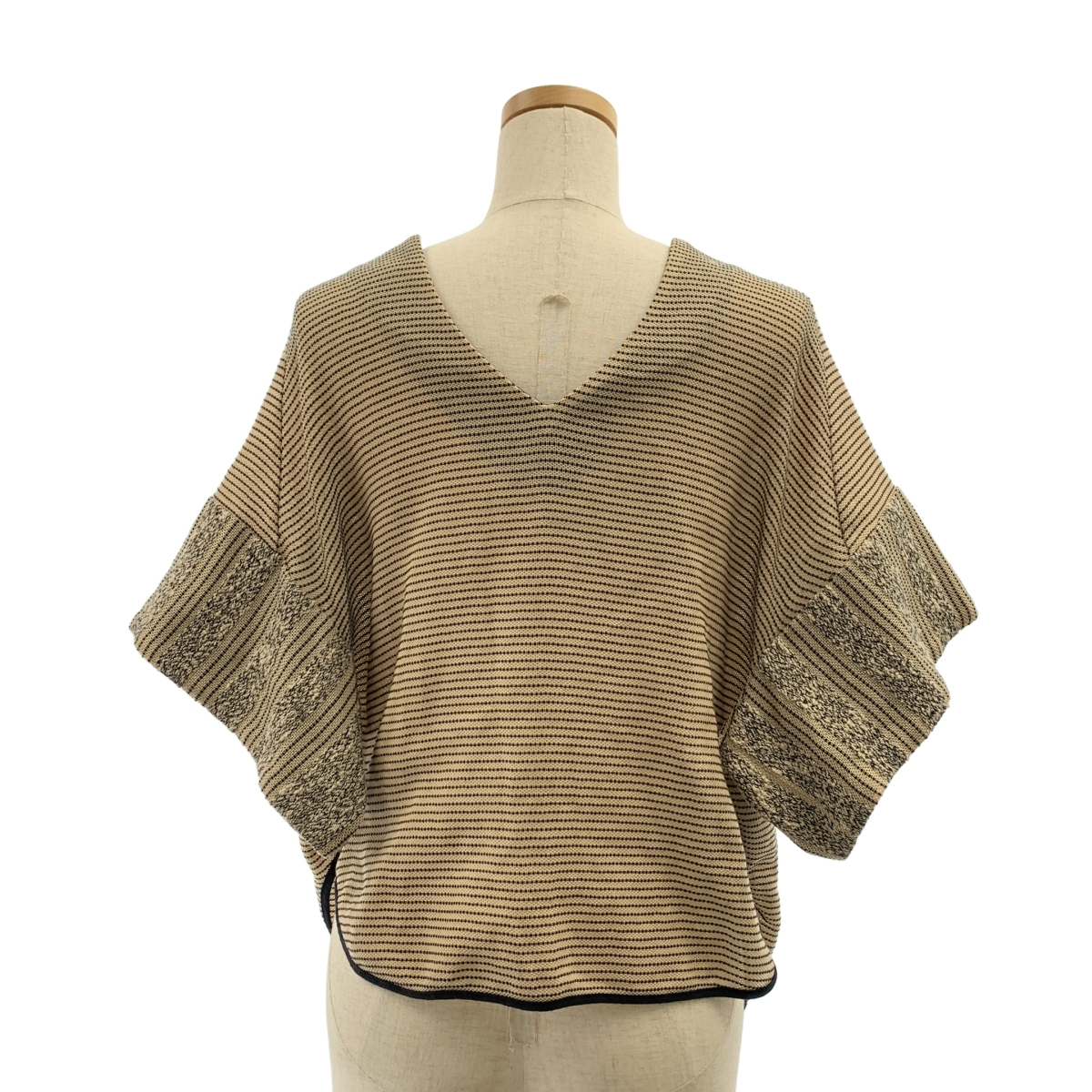 Mame Kurogouchi / マメクロゴウチ ジャガード ニット ブラウス / バックジップ スリット スカート 裏地付き