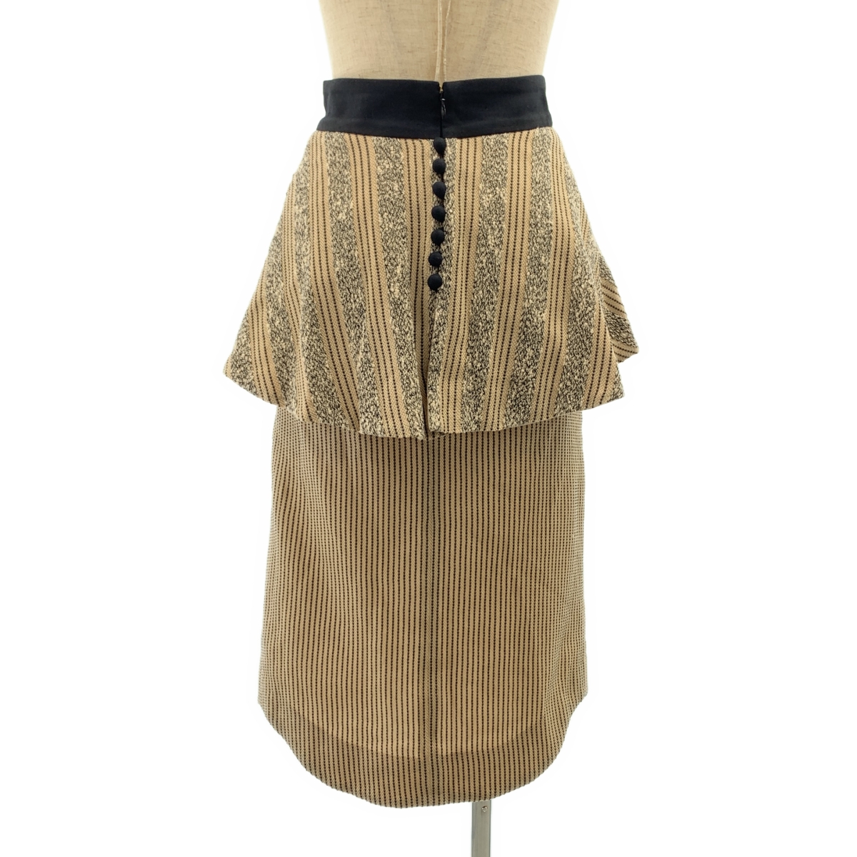 Mame Kurogouchi / マメクロゴウチ ジャガード ニット ブラウス / バックジップ スリット スカート 裏地付き