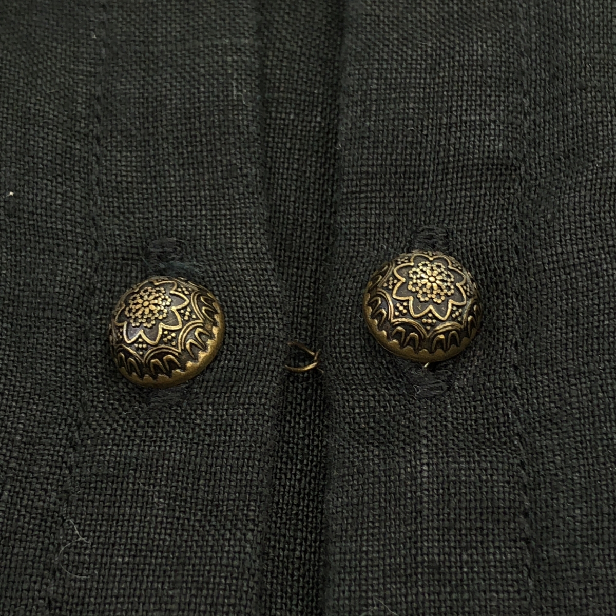 その他 リネン ポケット付き スタンドカラー ワンピース