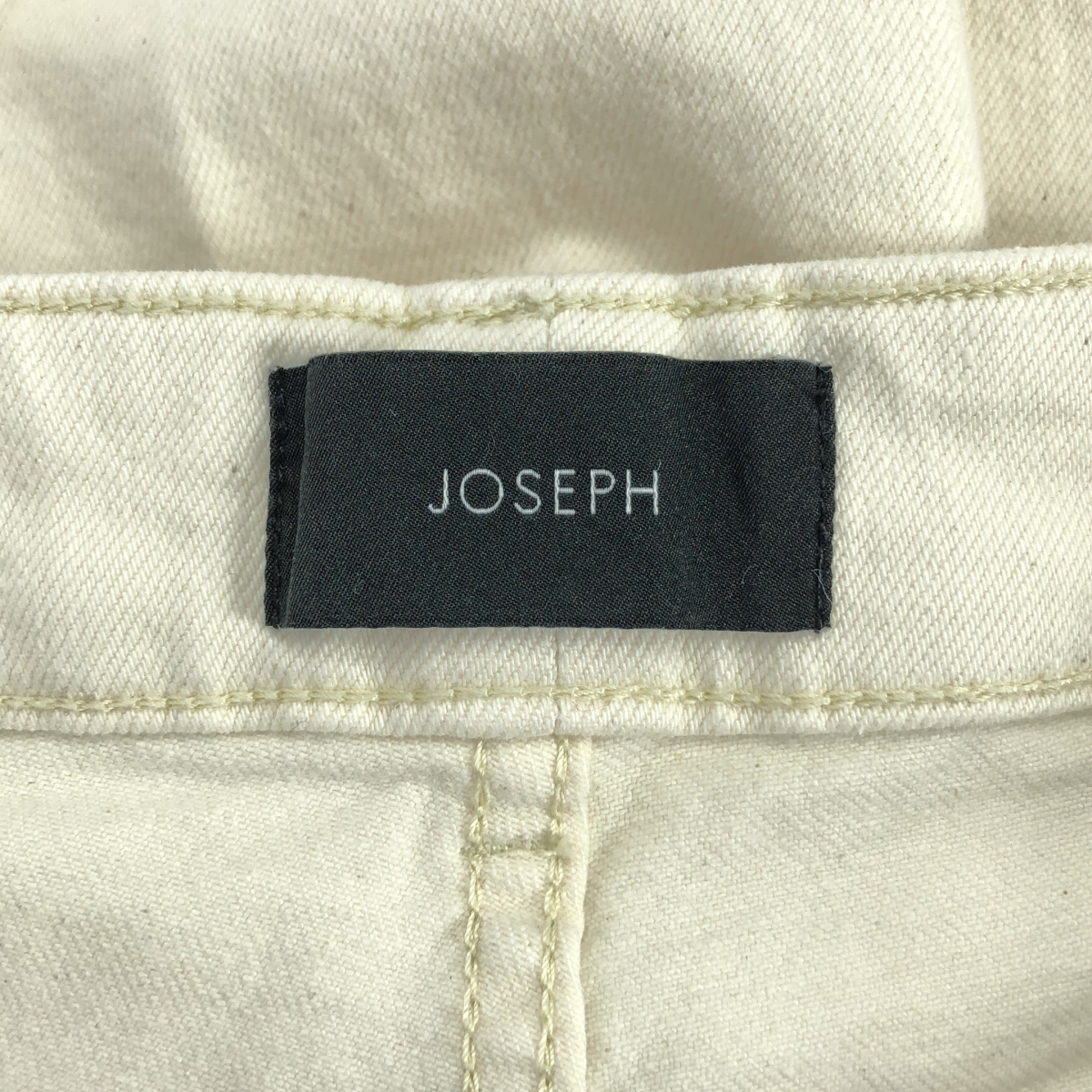 JOSEPH / ジョセフ ロゴレザーパッチ ホワイトデニム パンツ