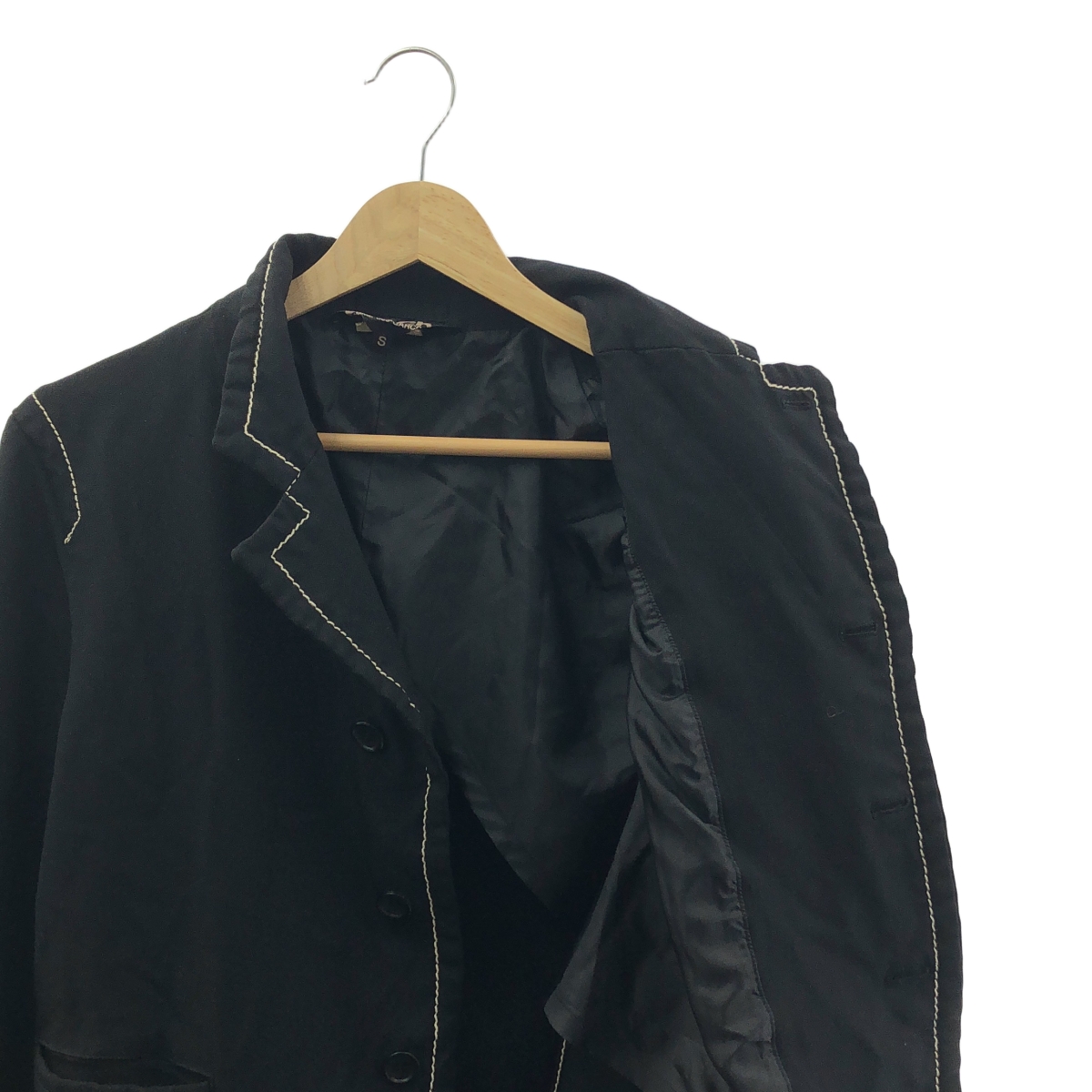 BLACK COMME des GARCONS / ブラックコムデギャルソン ポリ縮絨 ステッチ テーラードジャケット