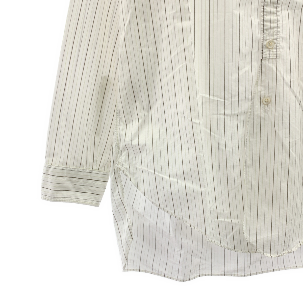 PHIGVEL / フィグベル コットン ストライプ バンドカラーシャツ