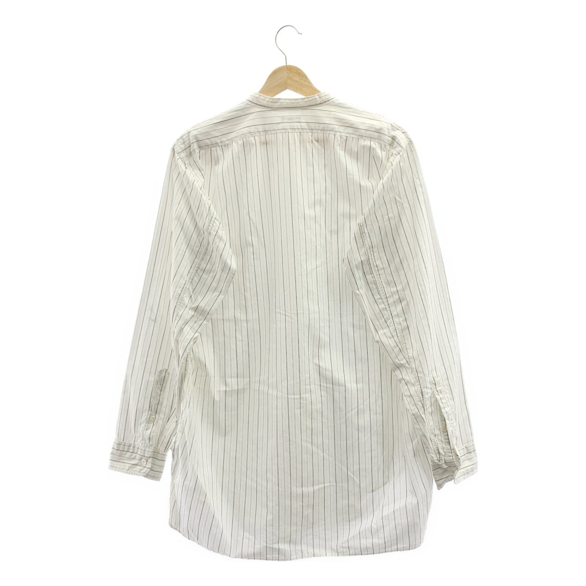 PHIGVEL / フィグベル コットン ストライプ バンドカラーシャツ