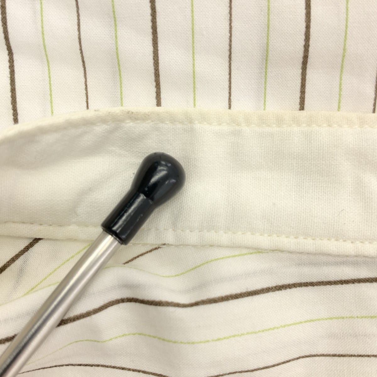 PHIGVEL / フィグベル コットン ストライプ バンドカラーシャツ