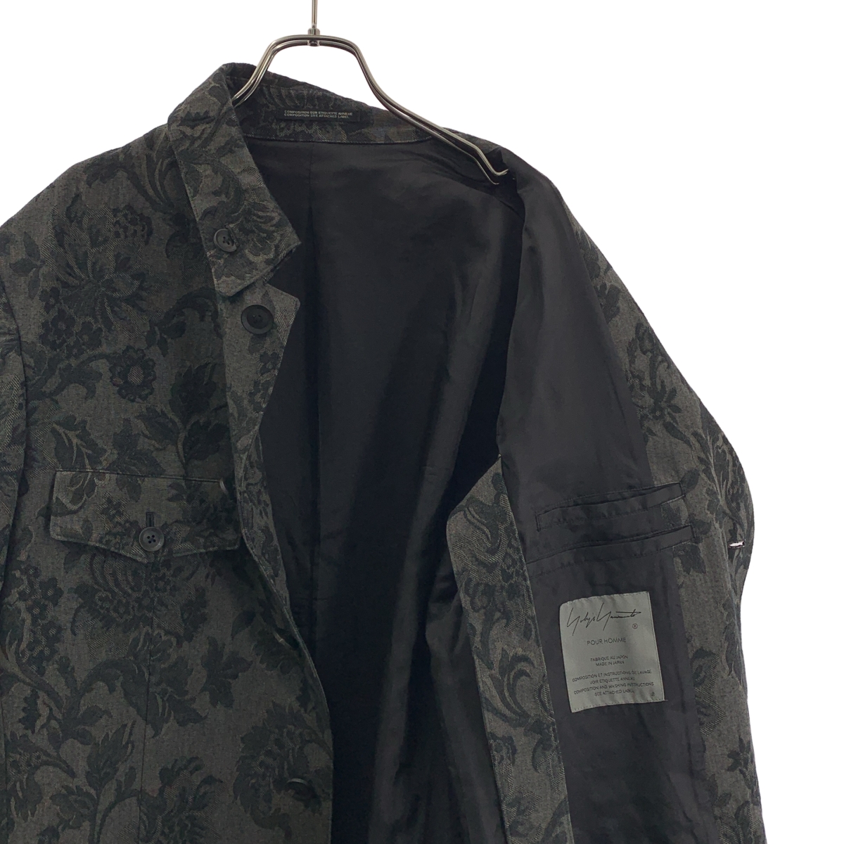 YOHJI YAMAMOTO POUR HOMME / ヨウジヤマモトプールオム WOMEN PEINT LONG JACKET ジャガード ロング ジャケット