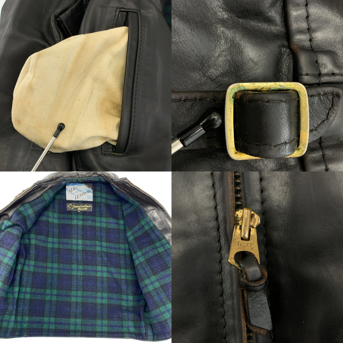 AEROLEATHER / エアロレザー Genuine Front Quarter Horsehide / ホースハイド レザー シングル ライダース ジャケット / 総裏地