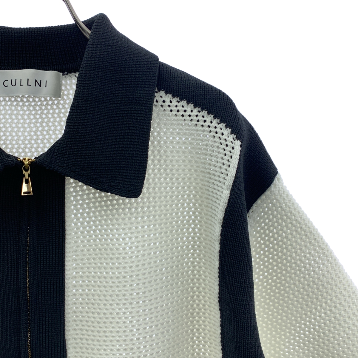 CULLNI / クルニ Bi Color Mesh Knit ZIp Up Polo Shirt / メッシュニットポロシャツ
