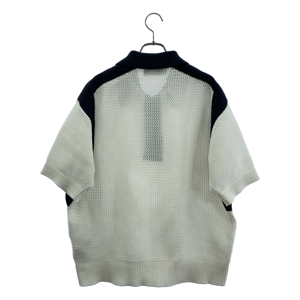 CULLNI / クルニ Bi Color Mesh Knit ZIp Up Polo Shirt / メッシュニットポロシャツ