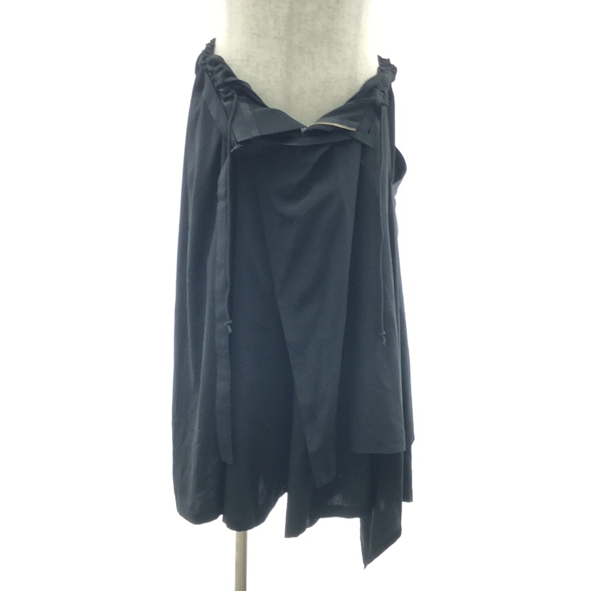 Ground Y / グラウンドワイ トリアセテート 変形 アシンメトリー ドローストリング ワイド イージーパンツ