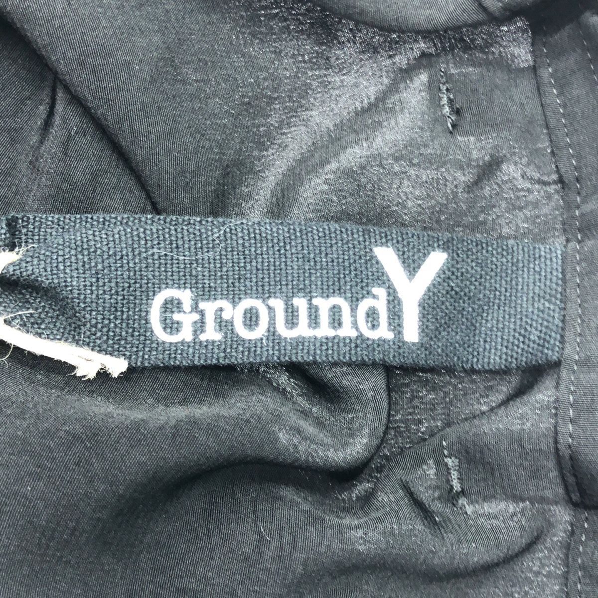 Ground Y / グラウンドワイ トリアセテート 変形 アシンメトリー ドローストリング ワイド イージーパンツ