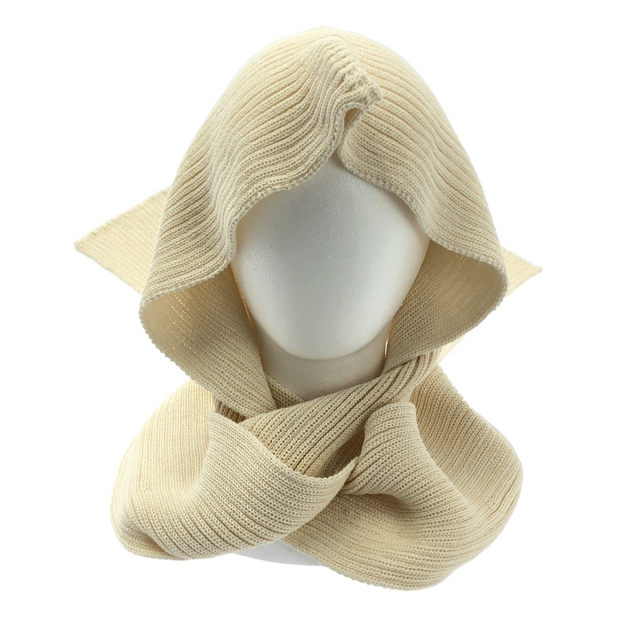 HOMME PLISSE ISSEY MIYAKE / オムプリッセイッセイミヤケ BEANIE SCARF ストール付 コットン ニットキャップ