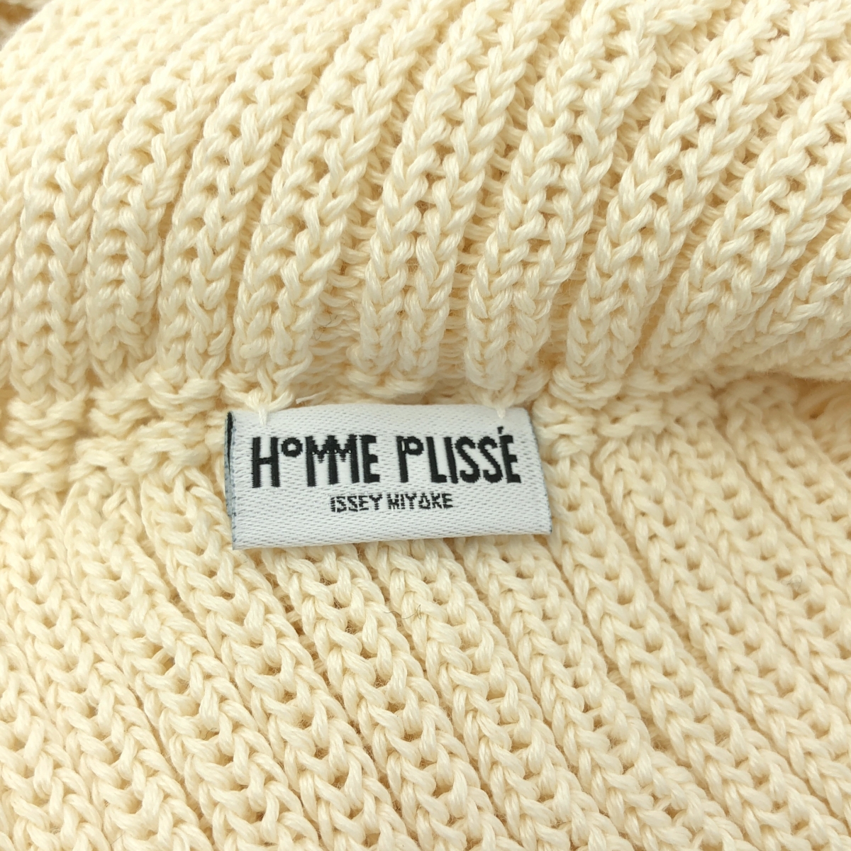 HOMME PLISSE ISSEY MIYAKE / オムプリッセイッセイミヤケ BEANIE SCARF ストール付 コットン ニットキャップ