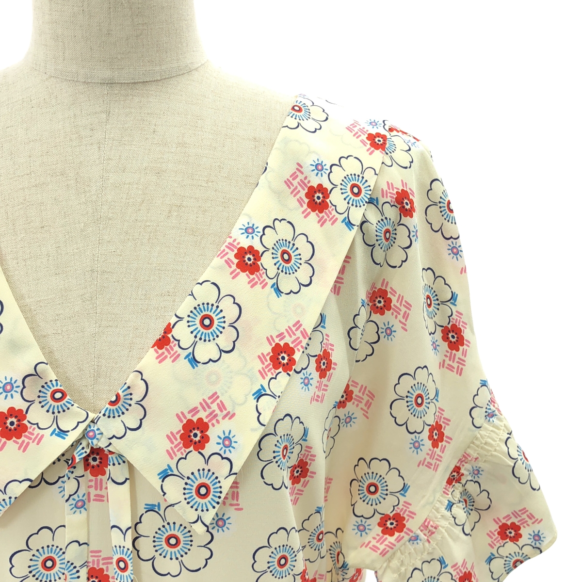 miu miu / ミュウミュウ フラワープリント タック プルオーバーワンピース