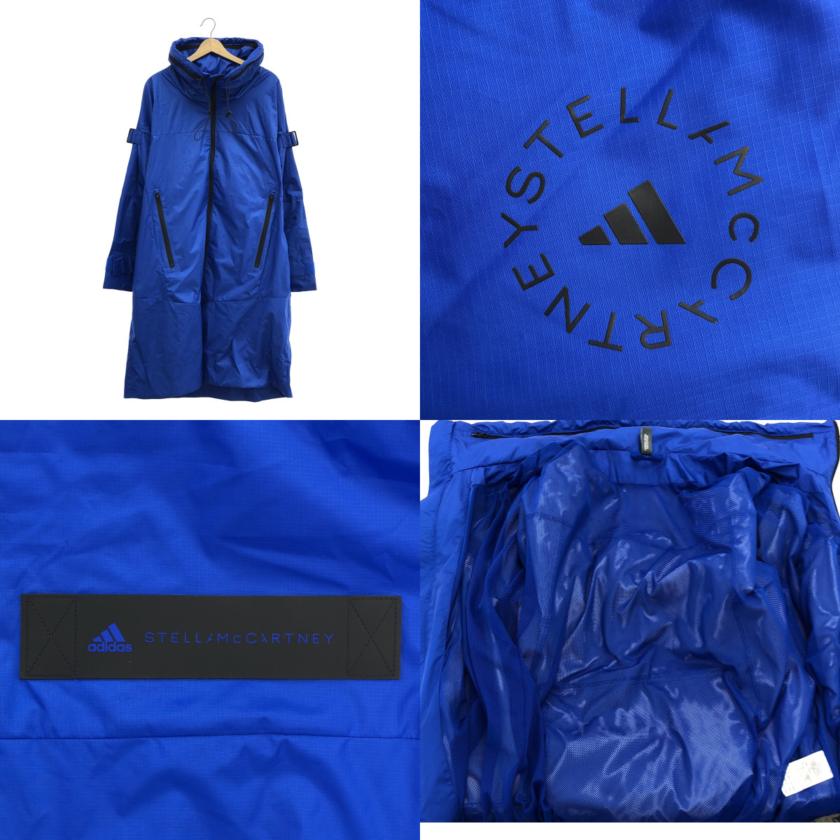 adidas by Stella McCartney / アディダスバイステラマッカートニー ロゴ フルジップ オーバー コート / メッシュ総裏地