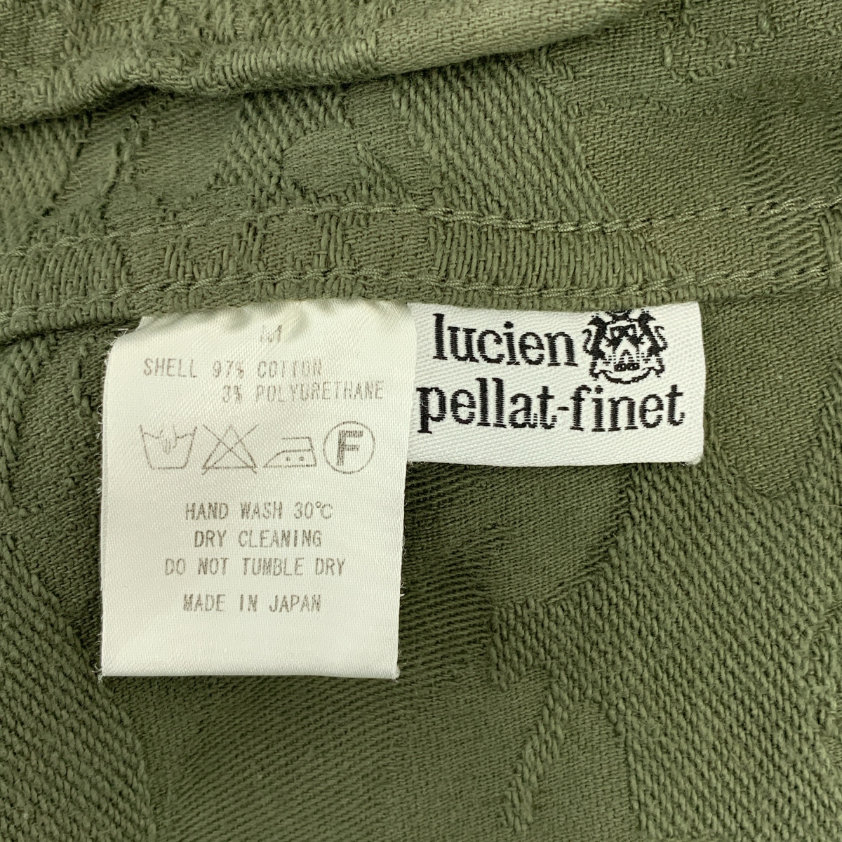 lucien pellat-finet / ルシアンペラフィネ コットン ジャガード ボタンレス ノーカラー ジャケット