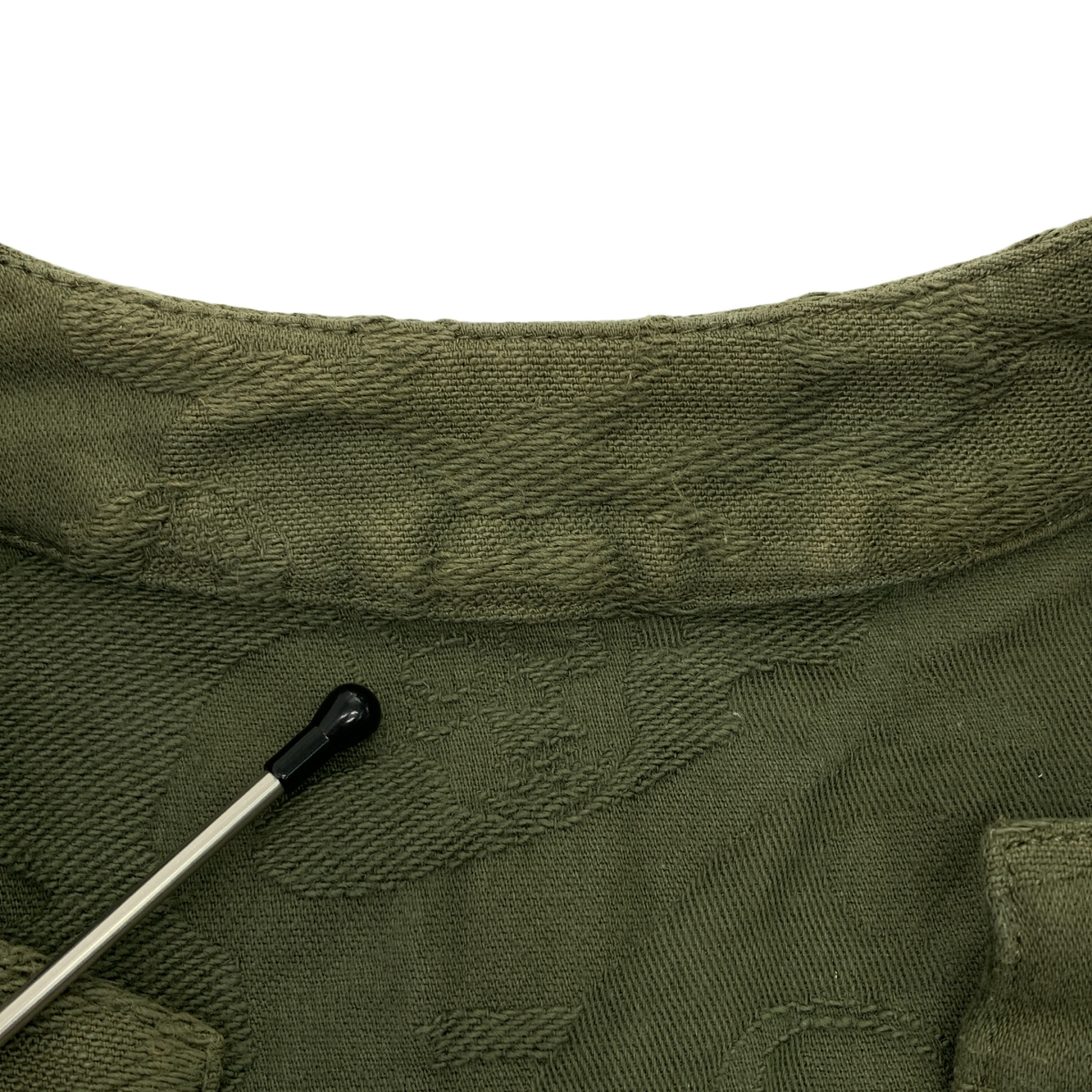 lucien pellat-finet / ルシアンペラフィネ コットン ジャガード ボタンレス ノーカラー ジャケット