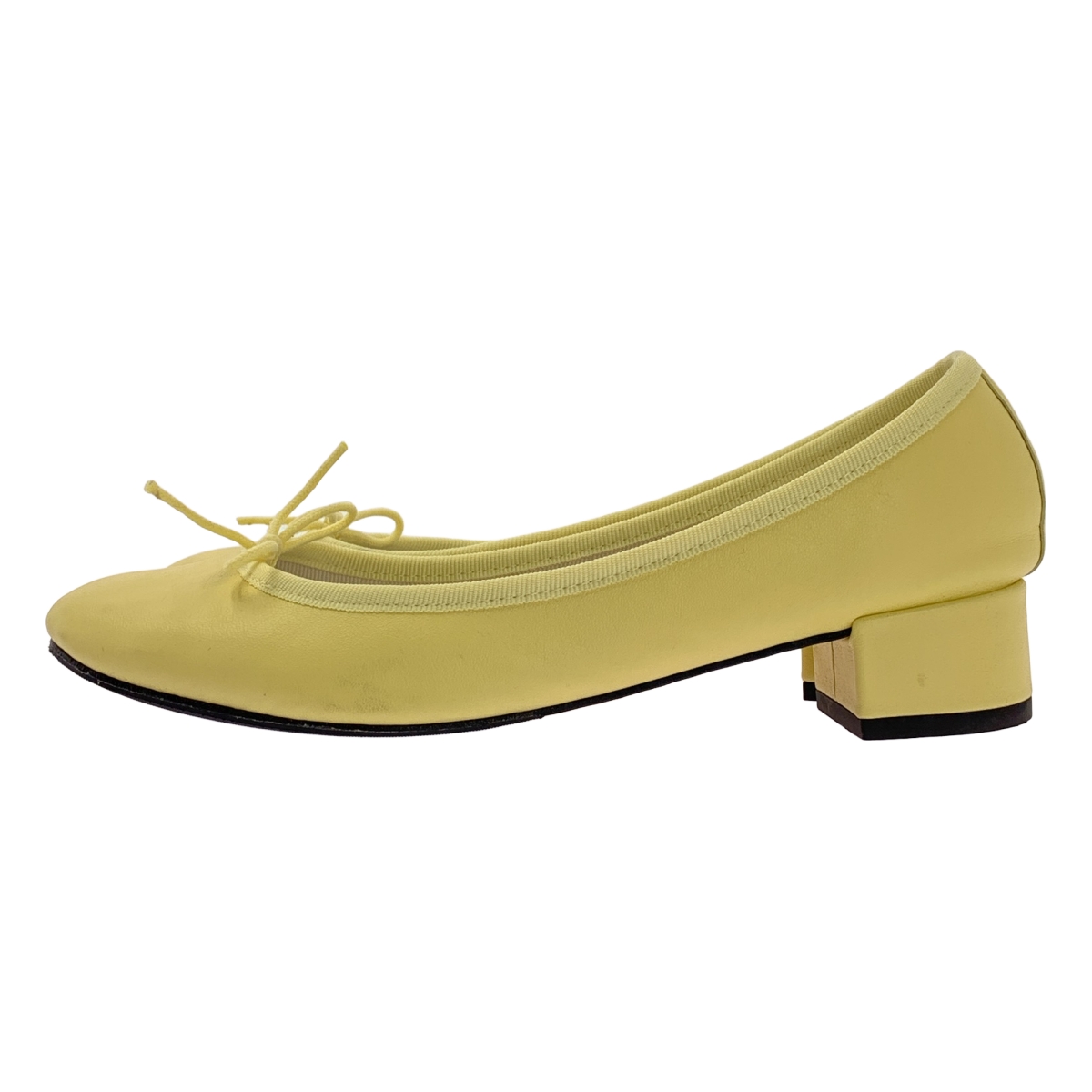 repetto / レペット レザー リボン チャンキーヒール パンプス