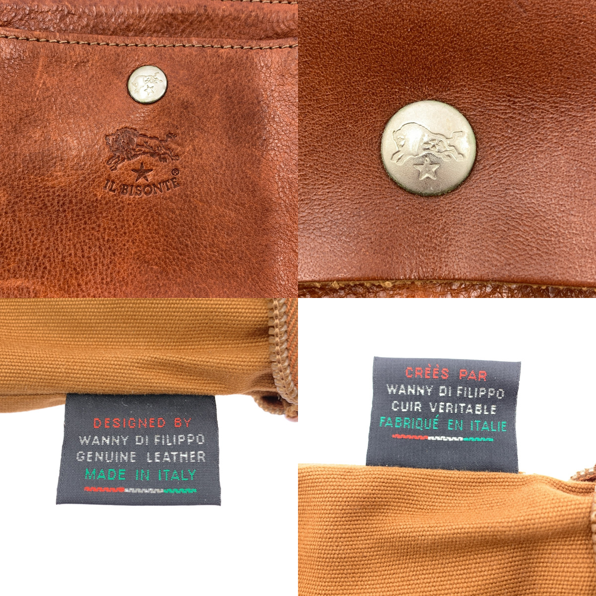 IL BISONTE / イルビゾンテ レザー ロゴ ダブルポケット ショルダーバッグ / ユニセックス