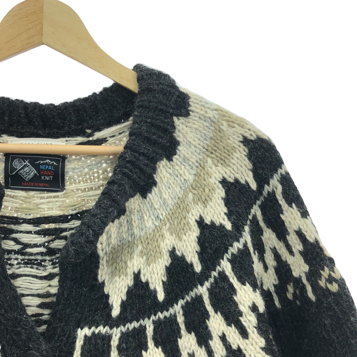 CASA FLINE / カーサフライン フェアアイル柄 ハンドニット カーディガン