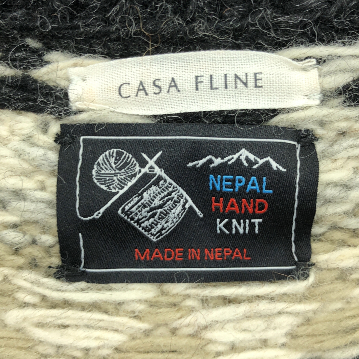 CASA FLINE / カーサフライン フェアアイル柄 ハンドニット カーディガン