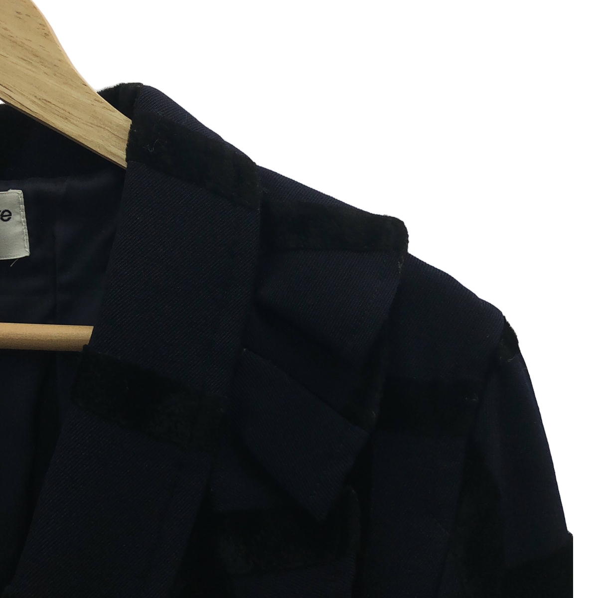 robe de chambre COMME des GARCONS / ローブドシャンブルコムデギャルソン フェルト接着チェック フリルカラー ウール コート