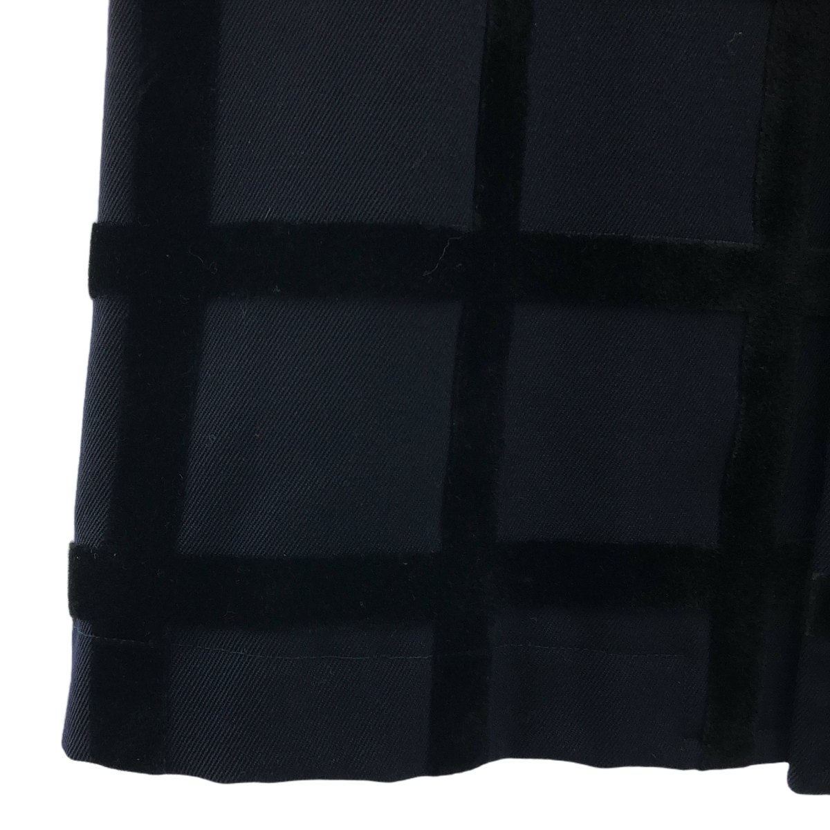 robe de chambre COMME des GARCONS / ローブドシャンブルコムデギャルソン フェルト接着チェック フリルカラー ウール コート