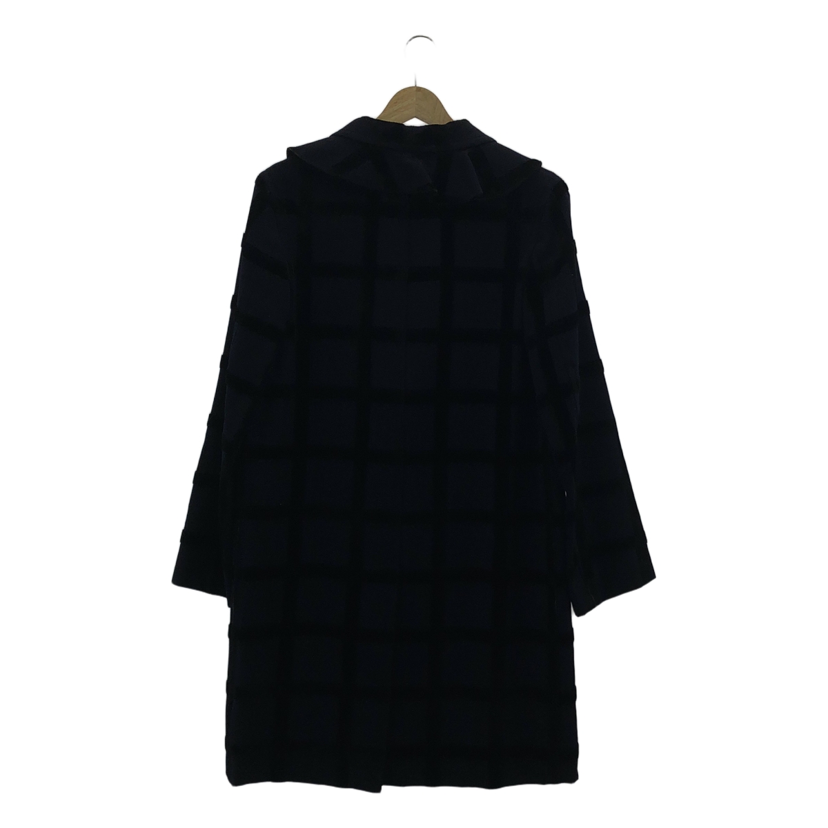 robe de chambre COMME des GARCONS / ローブドシャンブルコムデギャルソン フェルト接着チェック フリルカラー ウール コート