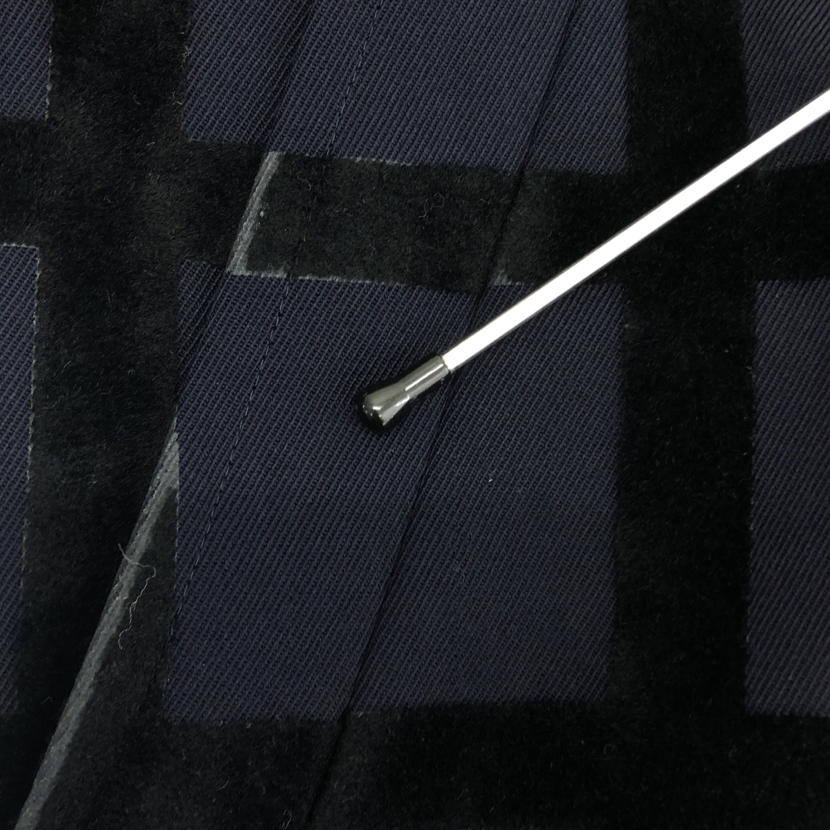 robe de chambre COMME des GARCONS / ローブドシャンブルコムデギャルソン フェルト接着チェック フリルカラー ウール コート