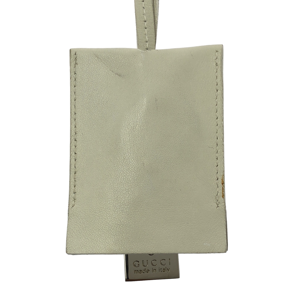 GUCCI / グッチ レザー キークロシェット プレート キーリング