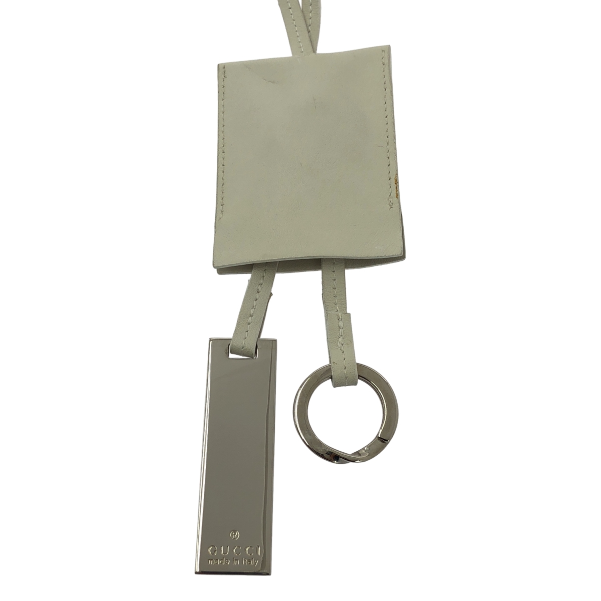 GUCCI / グッチ レザー キークロシェット プレート キーリング