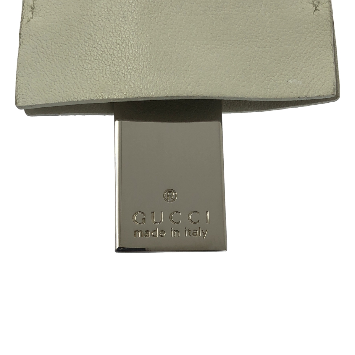 GUCCI / グッチ レザー キークロシェット プレート キーリング