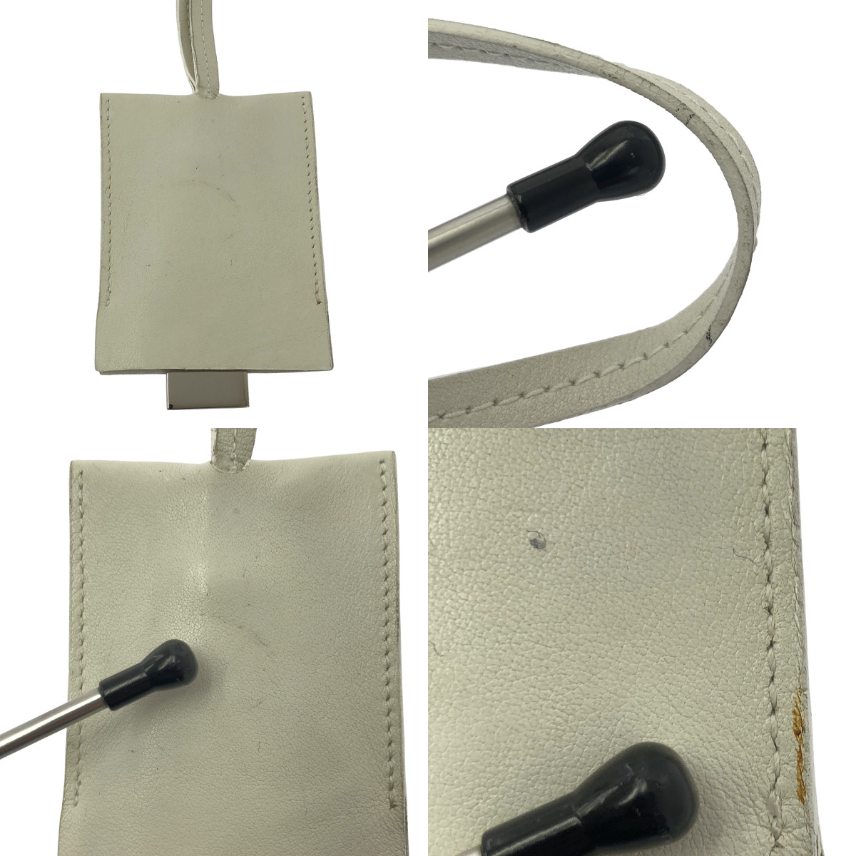 GUCCI / グッチ レザー キークロシェット プレート キーリング