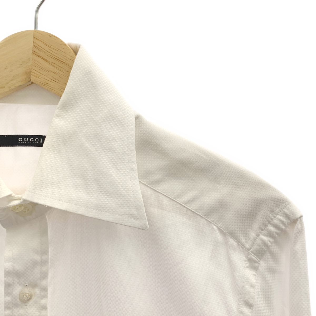 GUCCI / グッチ ロゴボタン ビッグカラー ドレスシャツ